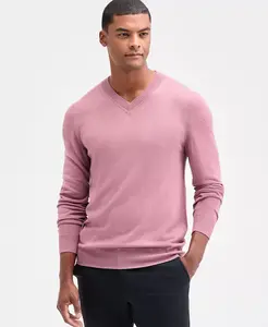 Мужской длинный свитер с V-образным вырезом из мериносовой шерсти, созданный для Macy's Alfani, розовый
