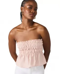 Женский топ Cambria без бретелек с баской и сборками Steve Madden, розовый