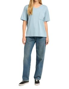 Классическая футболка с большим карманом в синем цвете Terra