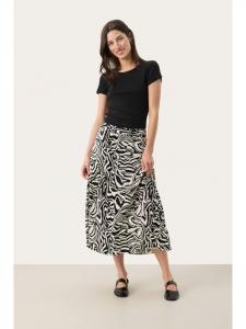 PART TWO Прямая юбка Rock BiseraPW с анималистическим принтом, черные