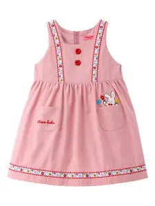 Платье с вышивкой Miki House, розовый