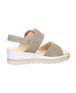 Регулируемые велюровые сандалии на танкетке для женщин Gabor, серый