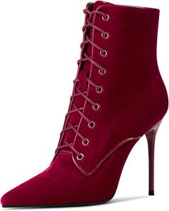 Женские босоножки YDN с острым носком и шнуровкой, ботильоны на высоком каблуке-стилет, с молнией, противоскользящие, модные, для вечеринок и танцев, размер 4-15 US, Red