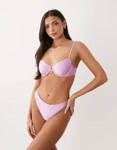 Лиловый купальник-балконет Abercrombie & Fitch с подвеской в ??виде морской звезды