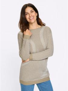 Sieh an! Длинный свитер с узором песочного и серебристого цвета