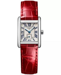 Женские швейцарские мини-часы DolceVita с красным ремешком, 22x29 мм Longines
