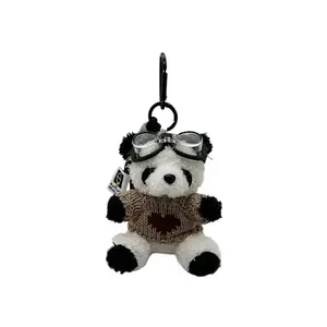 Брелок панда, мешочек медвежонок, креативный кулон панда-пилот для рюкзака, плюшевая кукла, высота 10см Abay, Space Mirror Coffee Heart Bear