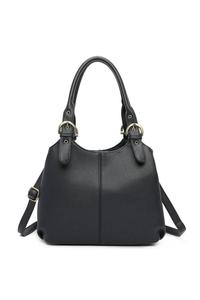 Сумка-трансформер Drei из искусственной кожи с тремя отделениями и регулируемыми ремнями Fontanella Fashion, черный