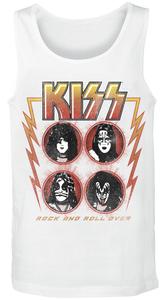 Майка-топ Kiss Rock And Roll Over Lightning, белый