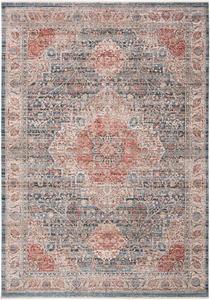 Ковер SAFAVIEH, 67 x 122 см, Kenitra Collection, Blue & Ivory, винтажный восточный дизайн с эффектом потертости, не линяет и прост в уходе, идеален для помещений с высокой проходимостью: прихожая, гостиная, спальня (KRA672M)