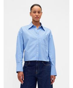 (W) Укороченная рубашка с прямым низом из органического хлопка