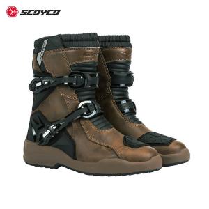 SCOYCO Pull-Off Riding Boots MT038080WP, водонепроницаемые дышащие мотоциклетные туфли для комьютинга, коричневые MT038WP, размер 44