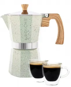 Milano Stone Expresso Elegance: набор чашек для эспрессо Moka Pot Grosche, мятно-зеленый