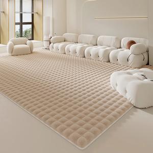 Budis Ковер 200х300 см из искусственного кроличьего меха, утолщенный, в стиле Bedroom Cream, для спальни, теплый кофейный цвет