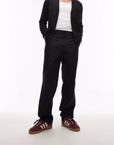 Легкие брюки-стринги ARKET из чистого хлопка темно-синего цвета