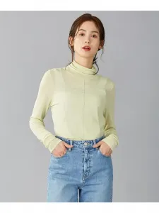 Прозрачный трикотажный свитер с высоким воротником, который можно стирать Suite L, цвет Green [060]