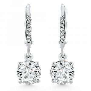 Серьги-кольца с бриллиантами TW 2,07 карата, белое золото 14 карат, лабораторное выращенное золото Pompeii2, 14K White Gold