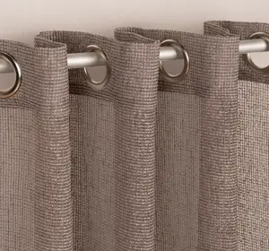 Штора на люверсах, сетчатая структура, полосатый серо-коричневый, 140x245 см Schöner-Leben