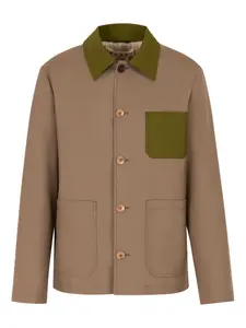 Куртка-рубашка с контрастным воротником Marni, коричневый