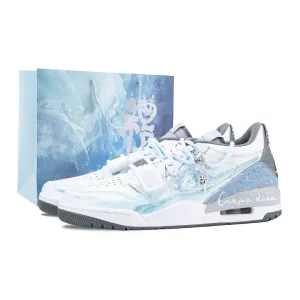 Legacy 312 Ocean Star устойчивые к истиранию винтажные баскетбольные кроссовки для мужчин бело- Jordan, синий (Special Shopping Bag)