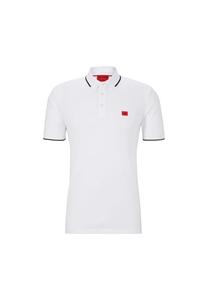 Рубашка поло с контрастными полосками - deresino232 пике хлопок однотонный Hugo, белый