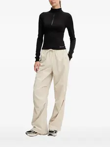 Футболка с длинными рукавами и застежкой-молнией на половину длины P.E Nation, черный