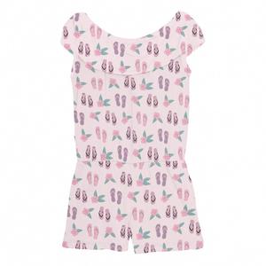 Детский летний комбинезон Shrinking Violet с цветочным принтом и шлепанцами KICKEE