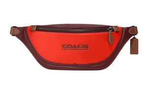 COACH Поясная сумка League Cow Leather Tubas для мужчин красный и темно-красный