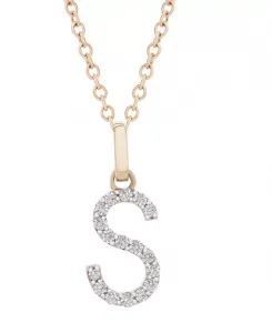 Ожерелье с бриллиантовой подвеской (1/10 карата) из 14-каратного золота, 17 дюймов + удлинитель 1 дюйм Macy'S, s