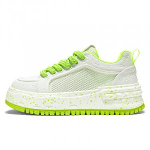 Подростковые кроссовки для скейтбординга с низким верхом, амортизирующие удары, устойчивые к истиранию и отскоку PROTECTCAMEL, белый/зеленый