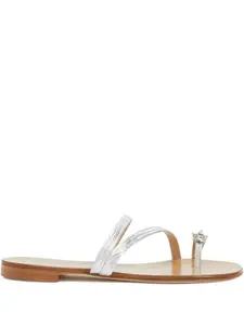 Сандалии Febe с кристаллами Giuseppe Zanotti, серебристый