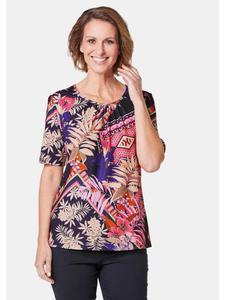 Футболка с принтом: эластичная, удобная рубашка с экстравагантным принтом розового цвета/с узором. GOLDNER