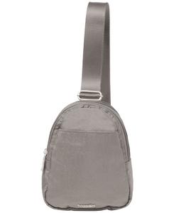 Миниатюрная сумка через плечо с двойной молнией Baggallini, Sterling Silver