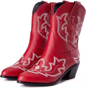 Классические белые женские ковбойские сапоги MRKEWUNEY с остроконечным носком