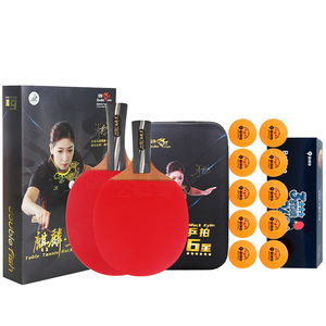 Ракетка для настольного тенниса DOUBLEFISH All Wood DOUBLE FISH, [amateur expert edition]-qilin черный 6 star-shakehand grip+penhold grip-double rackets