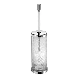 Держатель для ершика для унитаза из потрескавшегося стекла с крышкой Craquele Windisch, хром