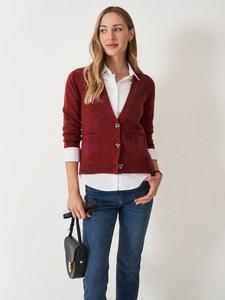 Кардиган Harmony из мягкой шерсти Crew Clothing, Red Wine