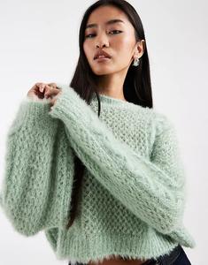 Джемпер Miss Selfridge крупной вязки в зеленом цвете