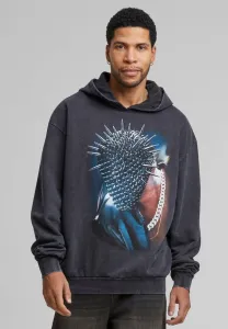 Толстовка с капюшоном и маской с шипами Upscale By Mister Tee, Black Acid Washed