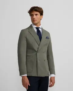 Мужской повседневный пиджак на перекрещенных пуговицах Silbon, зеленый