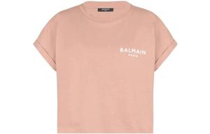 Кроп-топ с детализацией логотипа BALMAIN, розовый