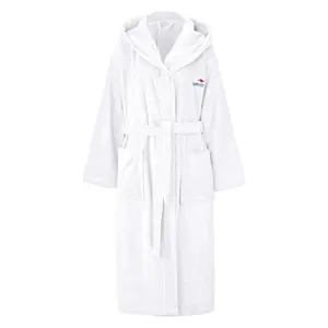 Унисекс-халат Cassidy, для женщин и мужчин, стандартная и увеличенная длина, 1 шт., с карманами, для мужчин и женщин, хлопок, для путешествий, отеля, сауны, размер S-3XL Kangaroos, белый