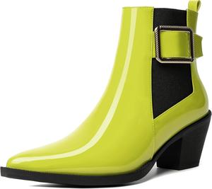 Женские ботильоны MODENCOCO с застежкой на ремешок на щиколотке, вечерние, с модной пряжкой, остроконечным носком, массивным низким каблуком 2,5 дюйма