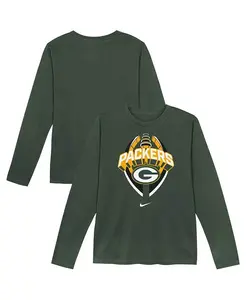 Детская футболка Green Bay Packers Primetime Legend Icon с длинными рукавами Nike
