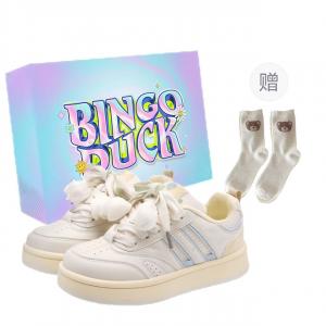 BINGO DUCK Женские противоскользящие скейтерские кроссовки желтые + эксклюзивная коробка для обуви + носки в подарок, цвет Yellow+Exclusive Shoe Box+Gift Socks