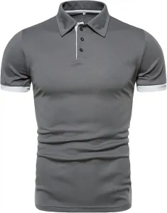 JEsilunmaMY мужская поло с пуговицами, короткий рукав, slim fit, летняя