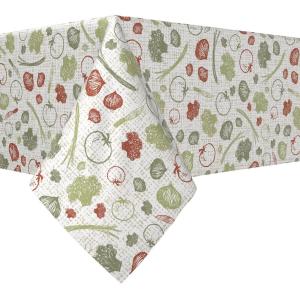 Квадратная скатерть, 100 % полиэстер, 70x70 дюймов, Veggie Sketch.