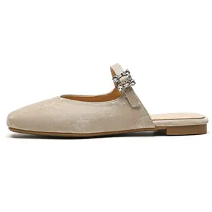 Женские сандалии с закрытым носком, противоскользящие Lan Miao, Apricot