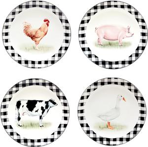 Certified International Farm салатная/десертная тарелка, 22,9 x 22,9 см, набор 4 шт, мультиколор