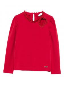 Топ Monnalisa с оборками и сердечками, красный